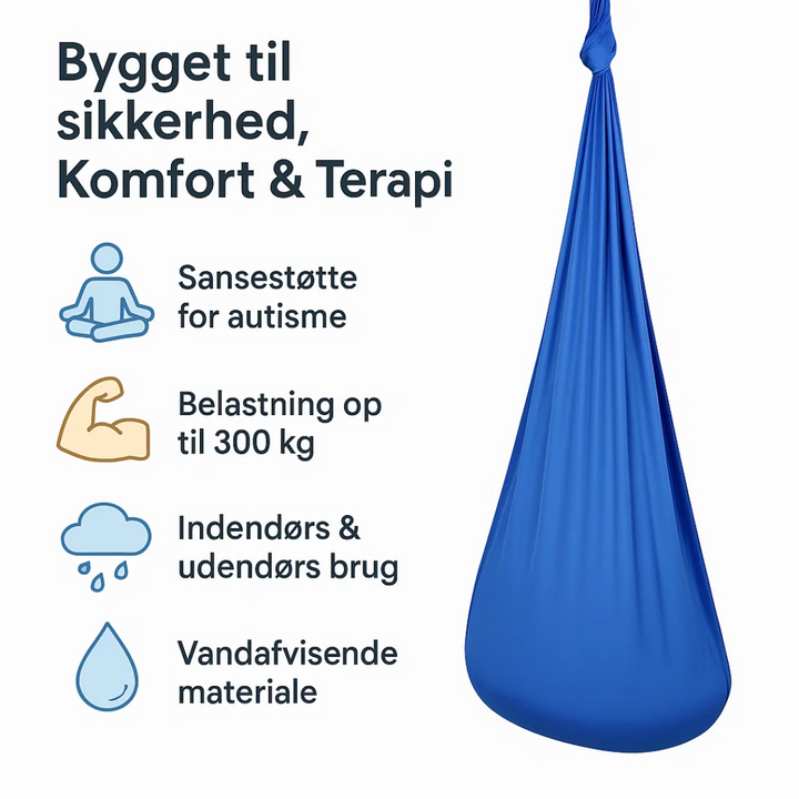 CalmSwing | Sanseterapi til autisme - hængekøje til indendørs og udendørs brug