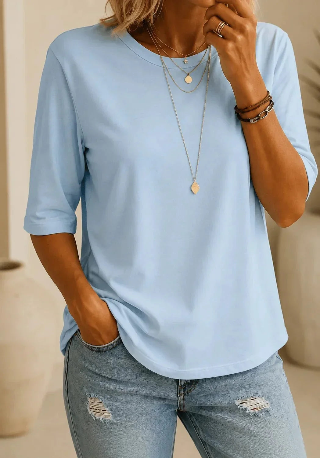 Essential Comfort T-shirt - Klassisk kortærmet basic med rund hals