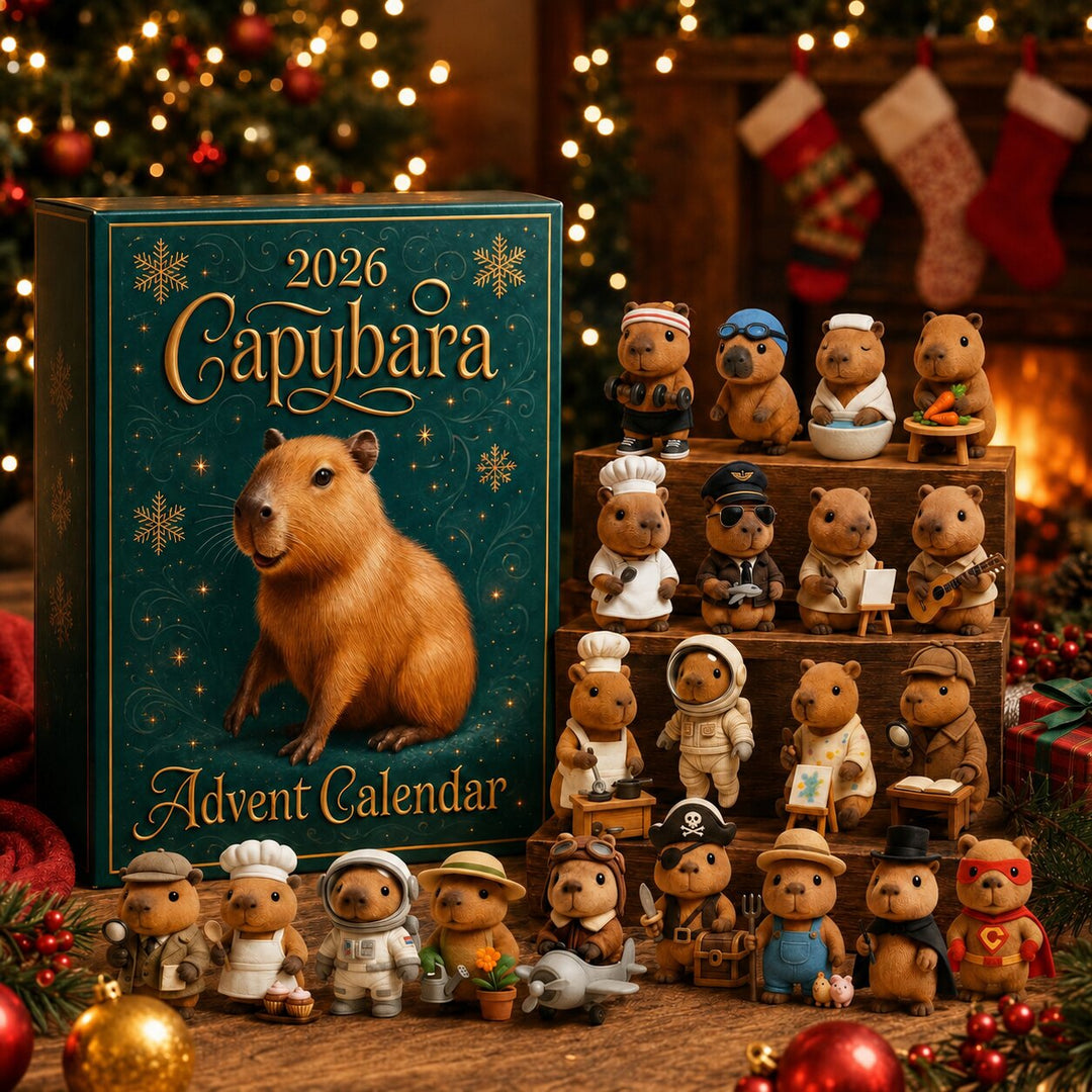 Capybara-julekalender 2026 med 24 overraskelser i form af kapybara-figurer