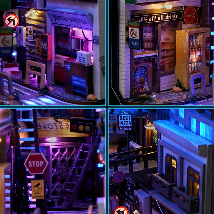 Cyberpunk gør-det-selv-skabskit – 3D-model til boligindretning med belysning