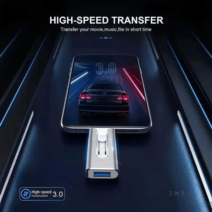 4-i-1 hukommelsesstik - ekstra lagerplads til din smartphone