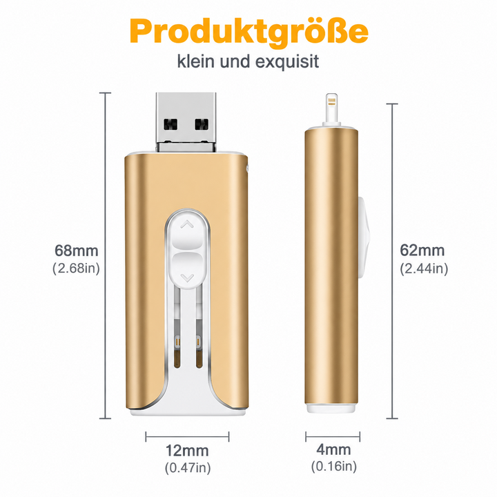 4-i-1 hukommelsesstik - ekstra lagerplads til din smartphone