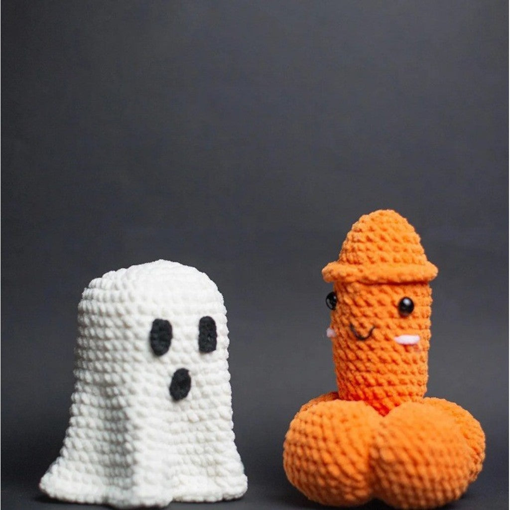 Håndlavede hæklede Halloween-græskar spøgelsespynt — billede 3