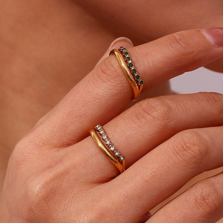 Adeline Smal Ring i Guld — billede 2
