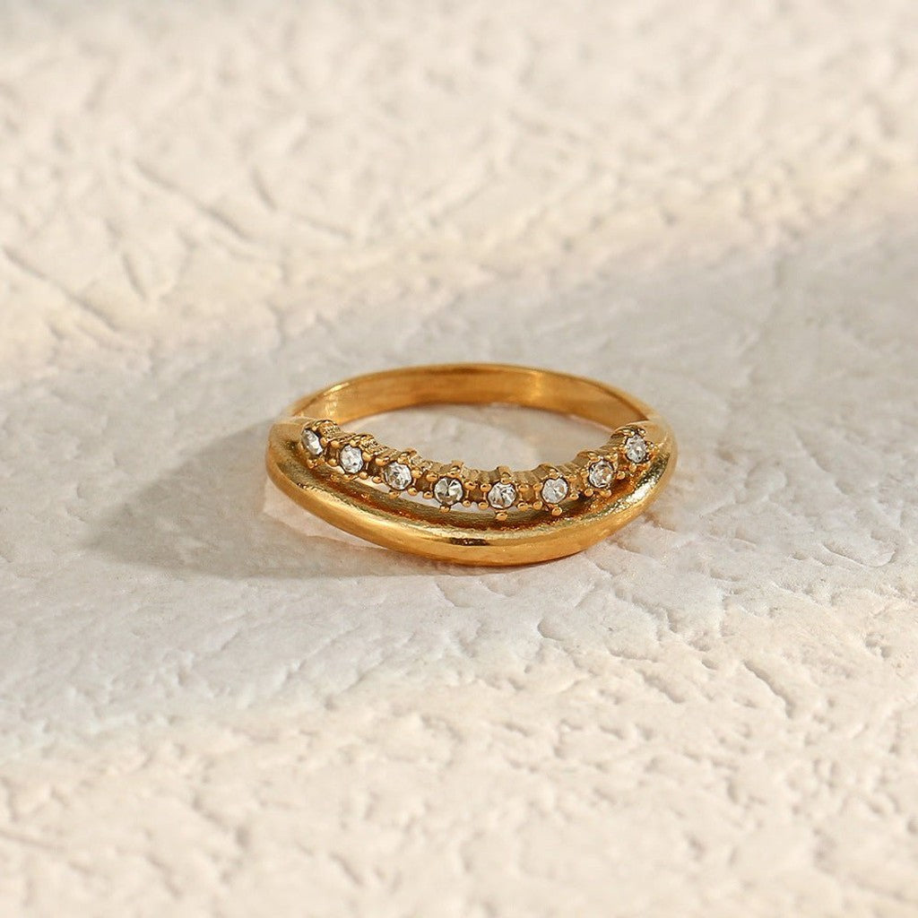 Adeline Smal Ring i Guld — billede 5