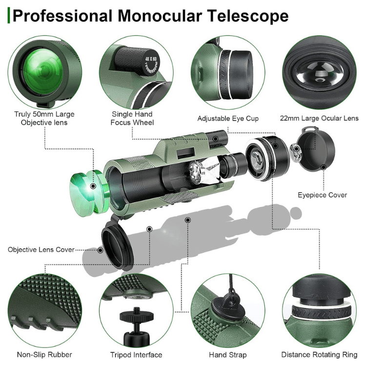 Kompakt monokikkert 8x ultra-zoom