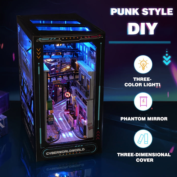 Cyberpunk gør-det-selv-skabskit – 3D-model til boligindretning med belysning