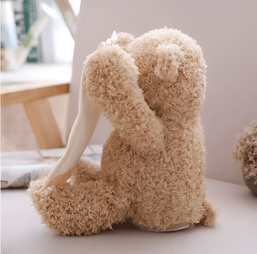 Interaktiv bamse i plys med talesætninger og bevægelige arme, 30 cm
