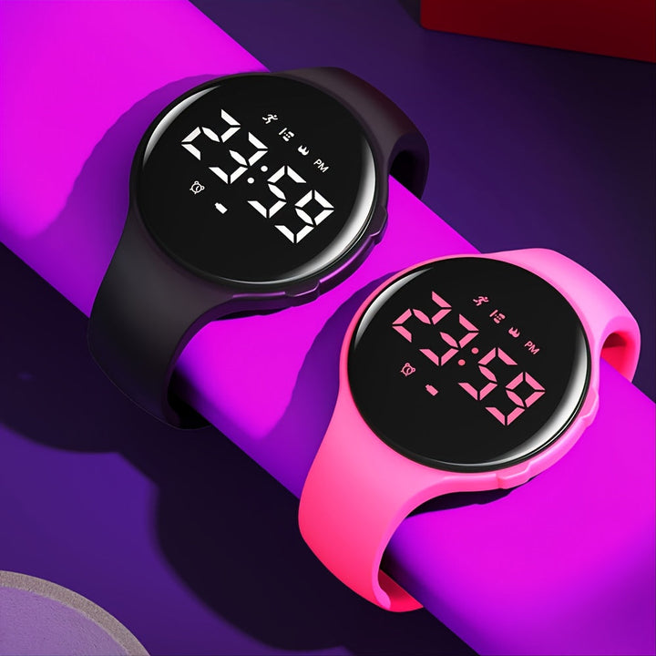 Digitalt LED-ur med skridttæller og vibrationsalarm – fitness-tracker til børn