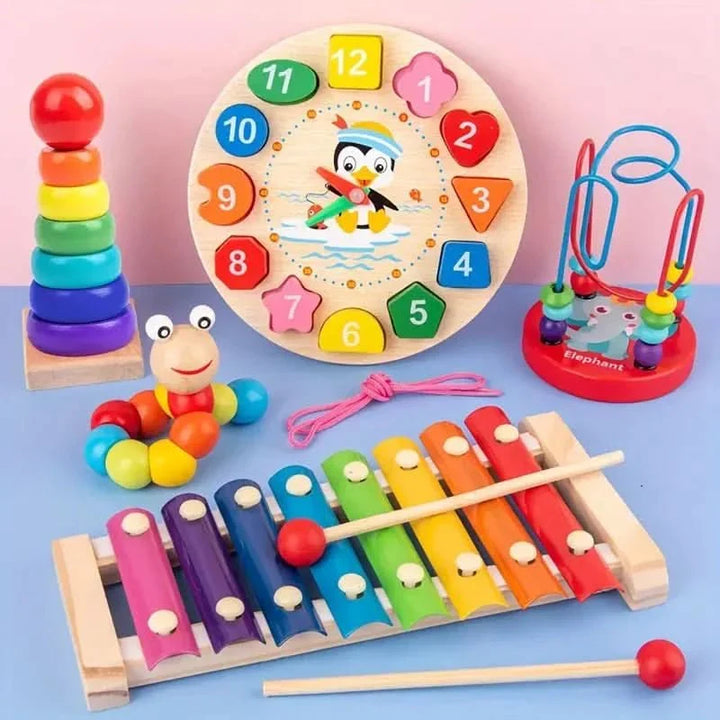 EduQuest 5-i-1 Montessori-sæt – kreativ læring for spædbørn fra 6 måneder
