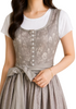 Dame-dirndl med lynlås, blondeærmer og taljebånd.