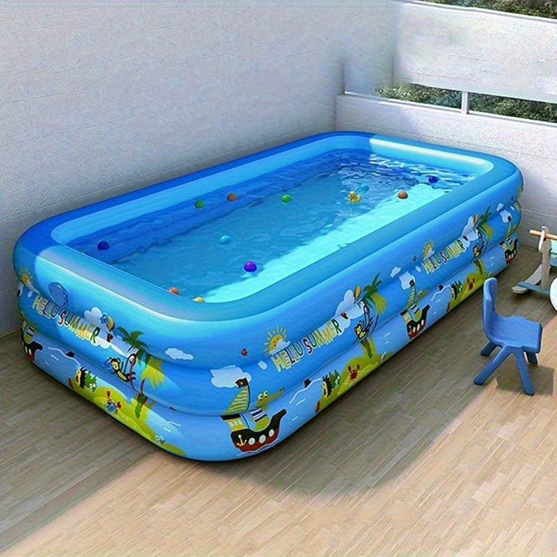 Oppustelig børnepool Ocean Splash – Kraftig PVC til sjov i haven