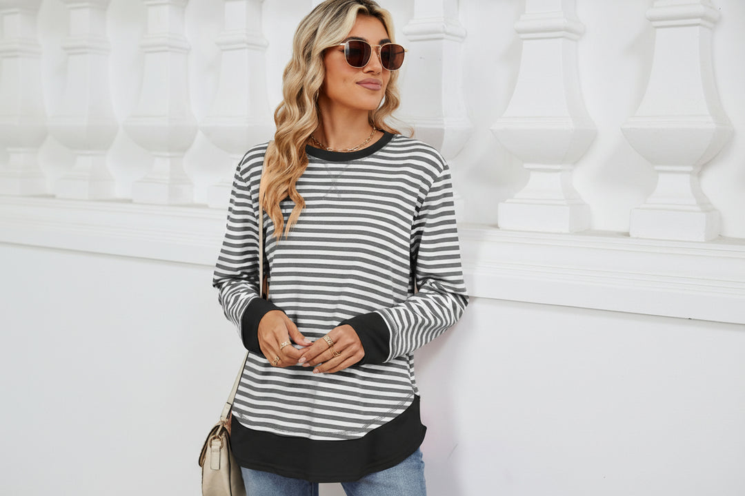 Iesha | Klassisk Stribet Langærmet Sweatshirt til Kvinder-Modiva