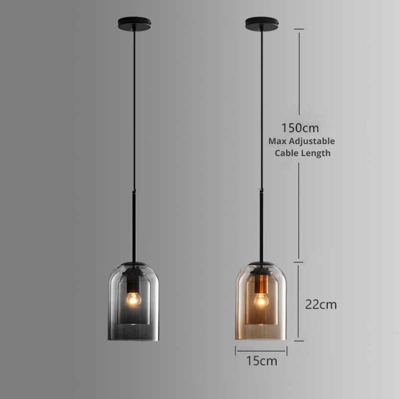 Elegant dobbelt glaslysekrone - AuraGlas