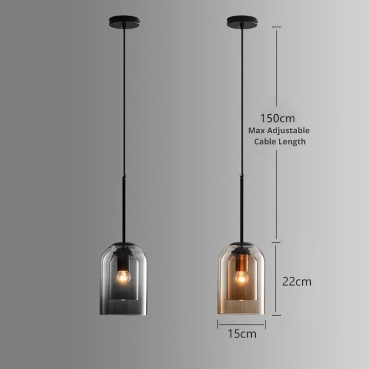 Elegant dobbelt glaslysekrone - AuraGlas