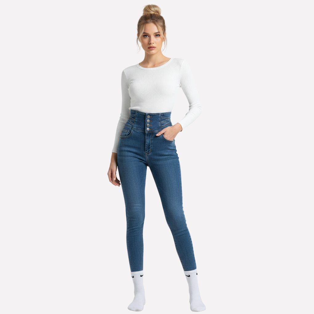 Højtaljede damejeans