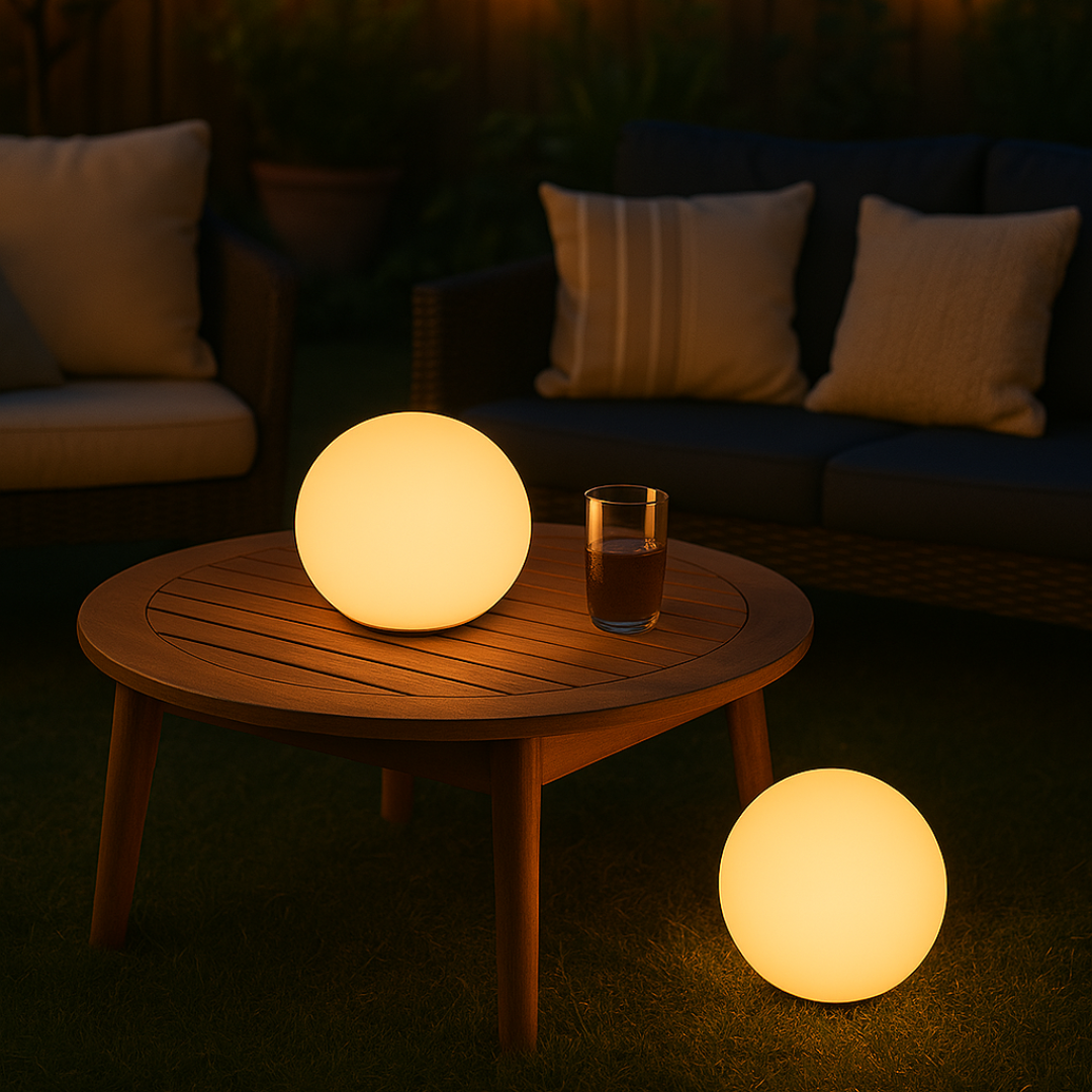 Farverig LED-bordlampe uden ledninger med fjernbetjening