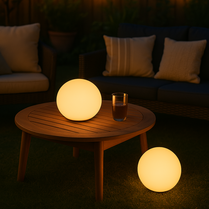 Farverig LED-bordlampe uden ledninger med fjernbetjening