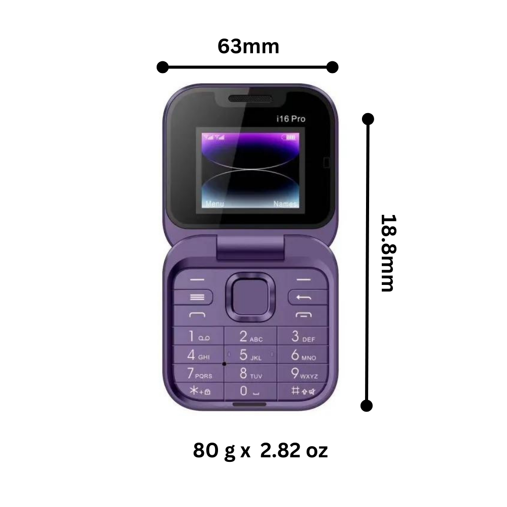 Lille foldbar mobiltelefon med dual sim