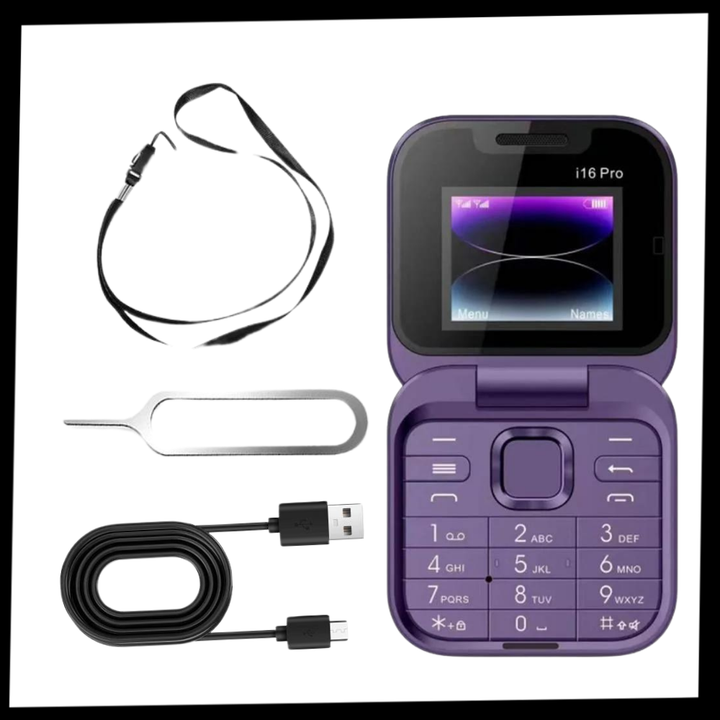 Lille foldbar mobiltelefon med dual sim