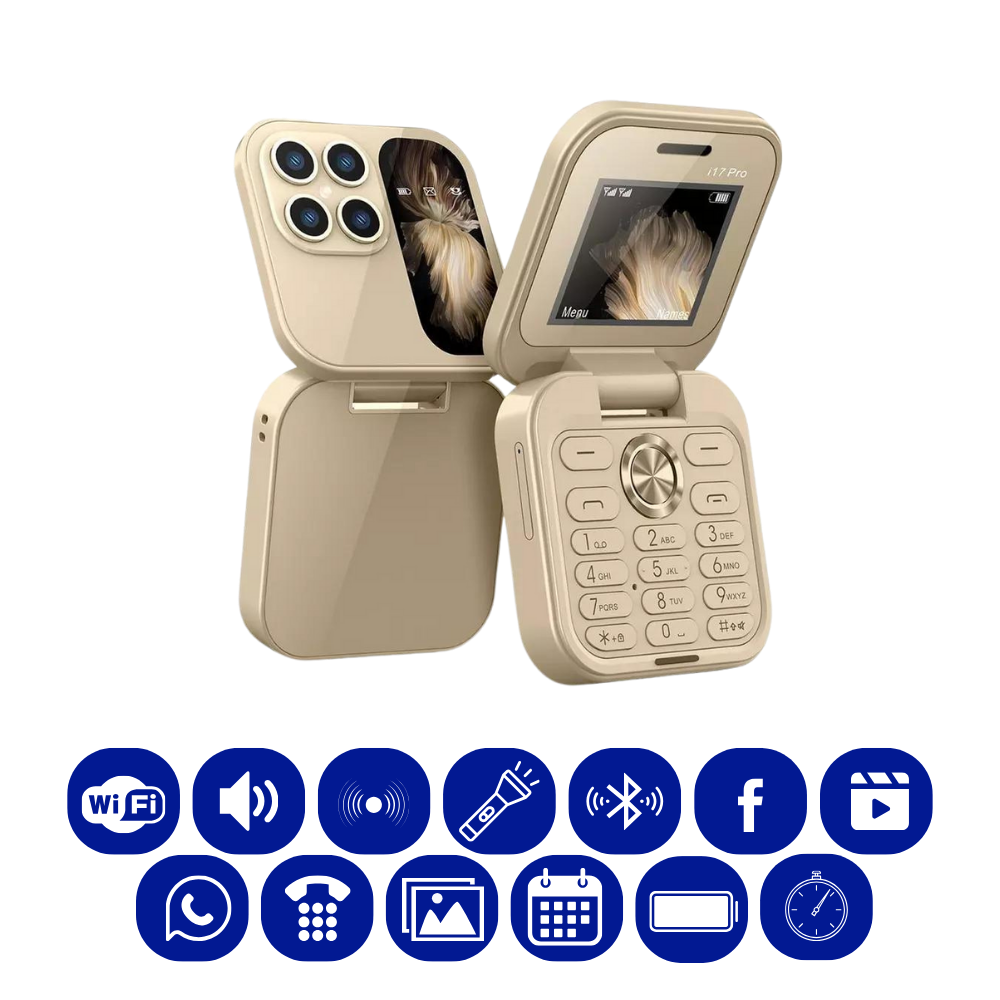 Lille foldbar mobiltelefon med dual sim