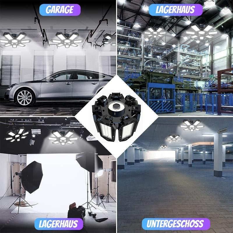 Justerbar LED-panellampe 6500K E26/E27 – lampe til garage og værksted