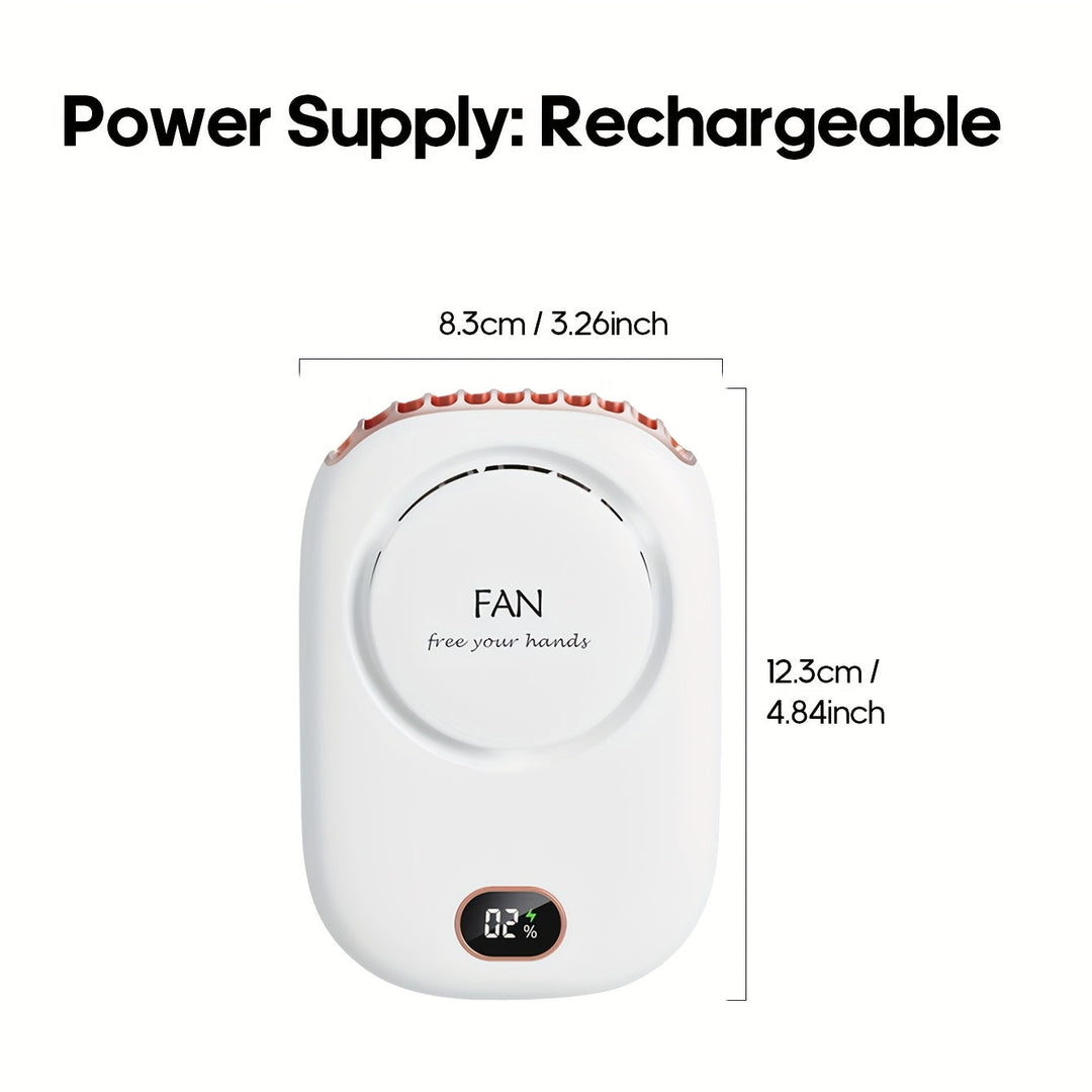 Genopladelig mini halsventilator med USB – Let med justerbare hastigheder