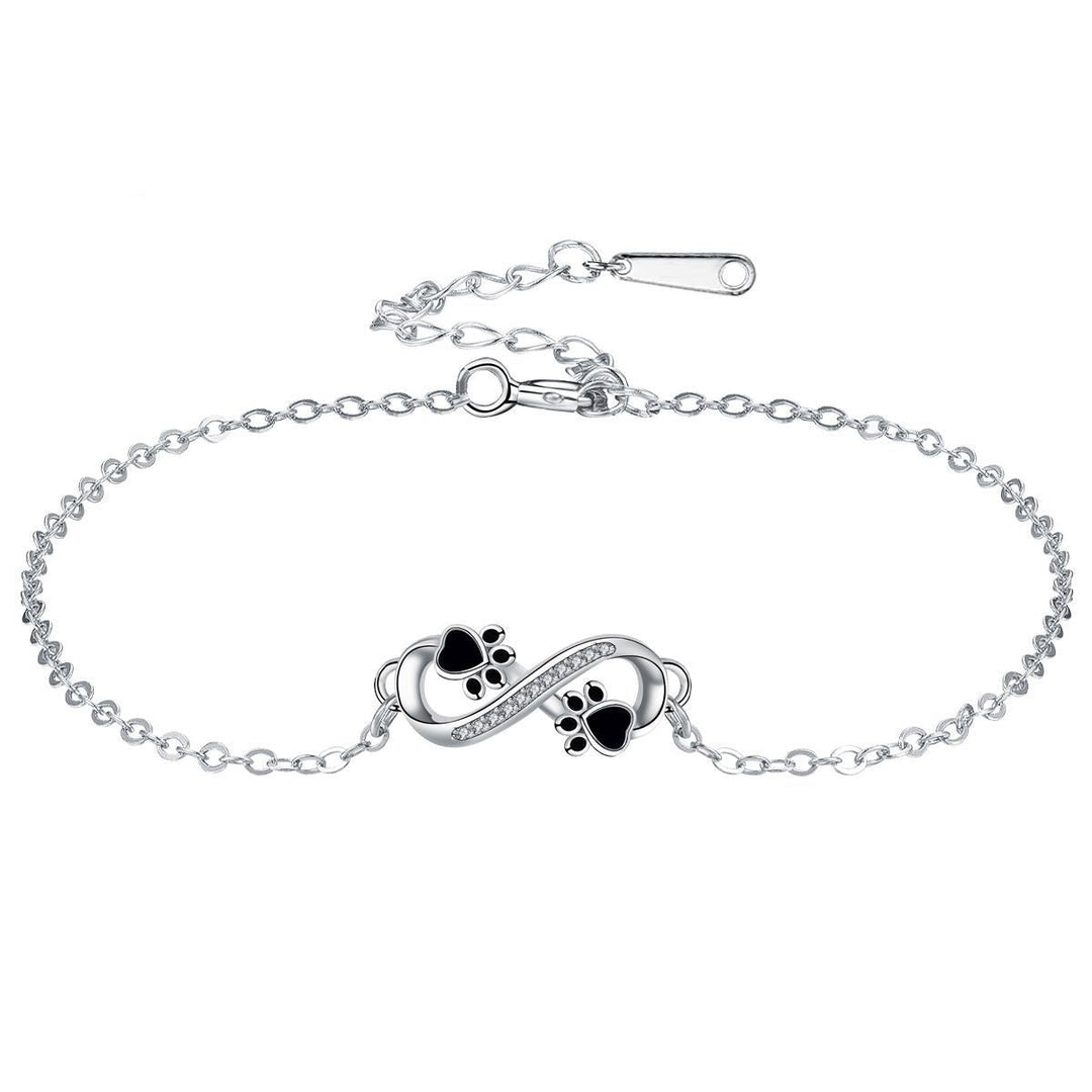 Uendelighedssymbol Vedhæng Kæledyr Pote Armbånd med Zirkonia
