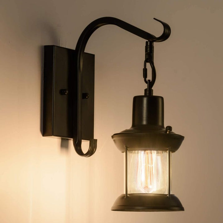 Silva industrielt retro-væglampe sort/bronze interiør i metal/glas
