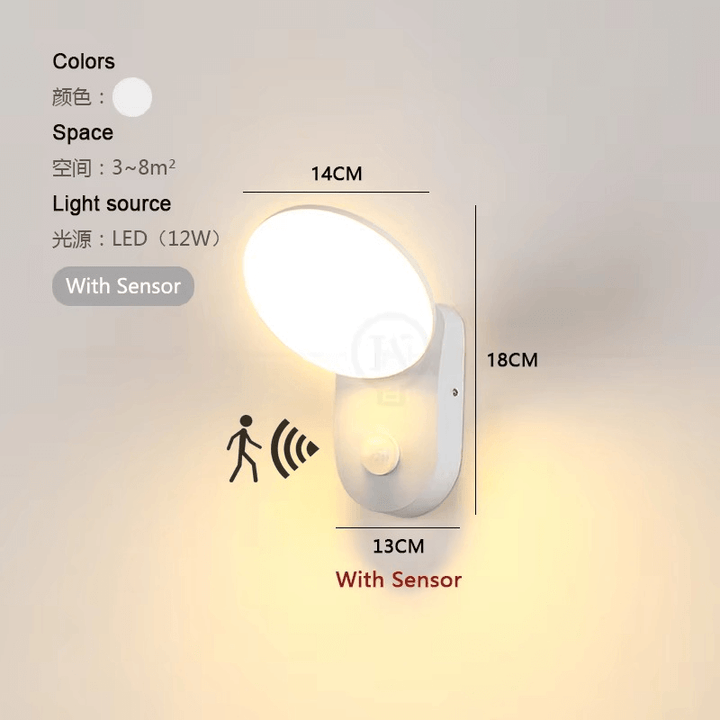 Intelligent LED-væglampe med bevægelsessensor