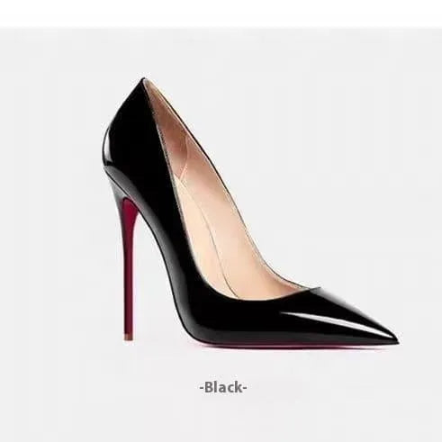 Stiletto-højhælede sko til kvinder – spids tå & lakeret læder, flere farver