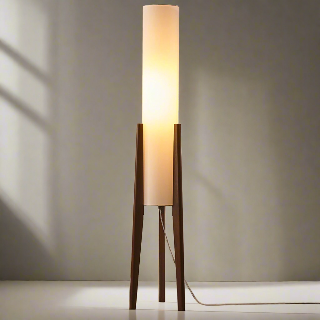 Gulvlampe i Valnød - Moderne & Retrodesign | Kunstlampe