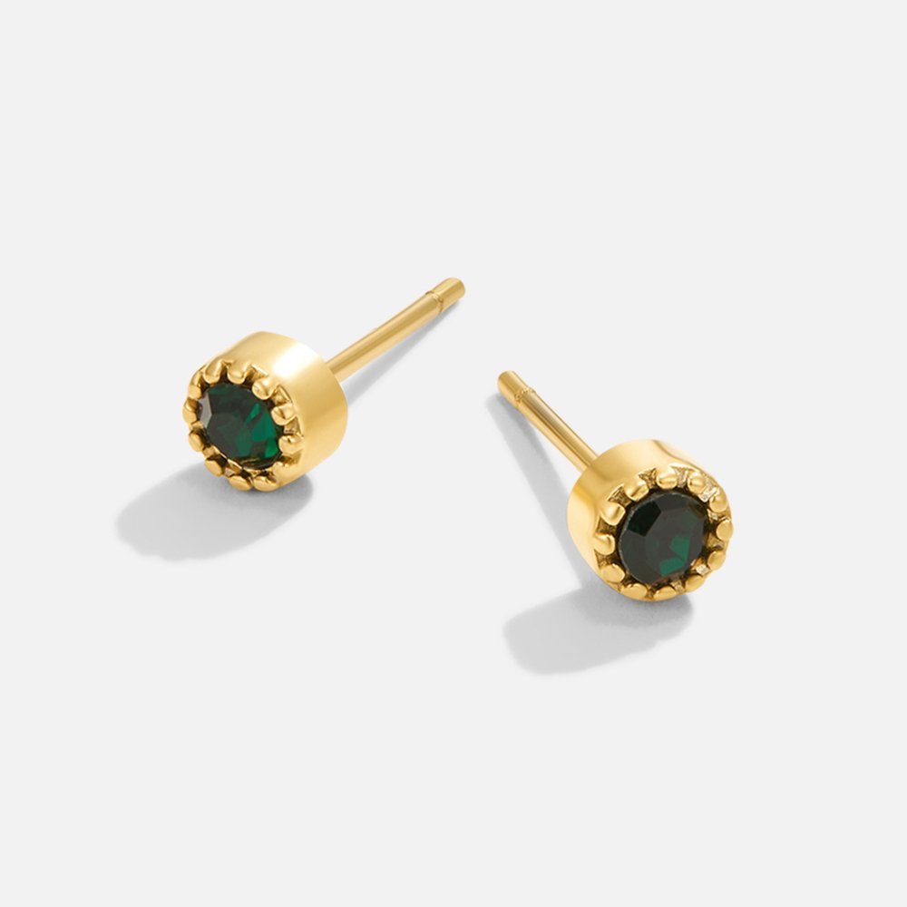 Elegante øreringe med smaragdgrøn zirkonia