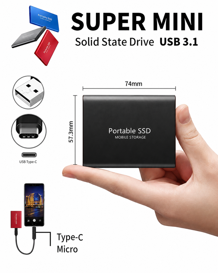 Ekstern SSD 128 TB - kompakt, hurtigt og bærbart lagringsmedie