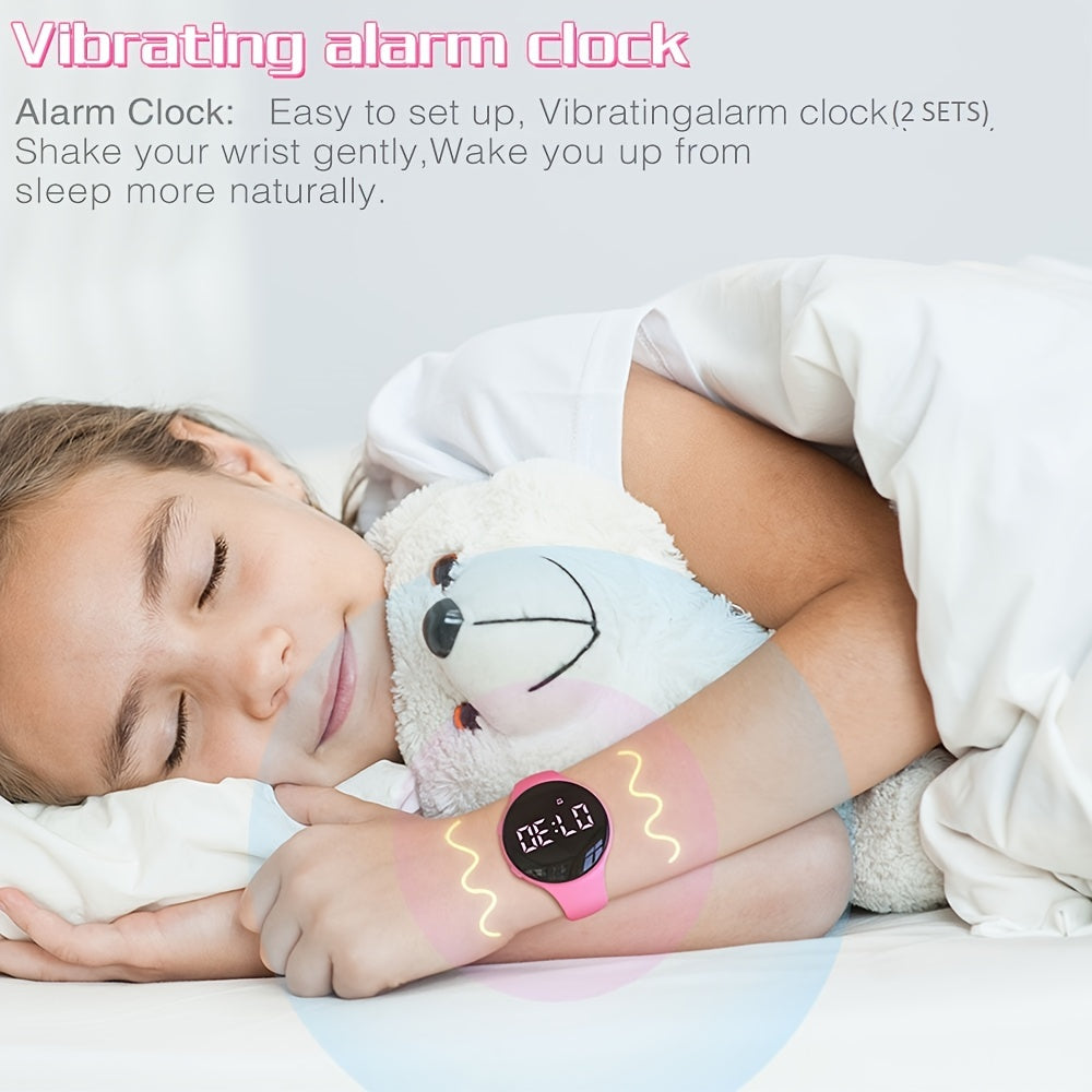 Digitalt LED-ur med skridttæller og vibrationsalarm – fitness-tracker til børn