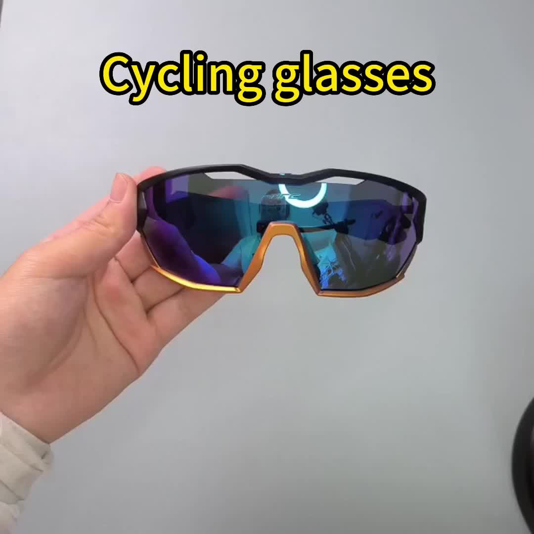 Cykelbriller i polycarbonat med 3 linser – vindtætte briller til cykling, løb og udendørsaktiviteter