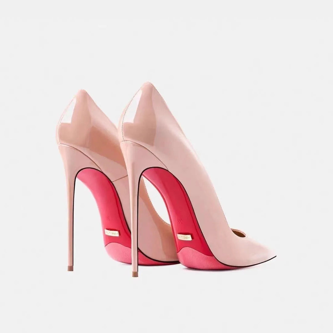 Stiletto-højhælede sko til kvinder – spids tå & lakeret læder, flere farver