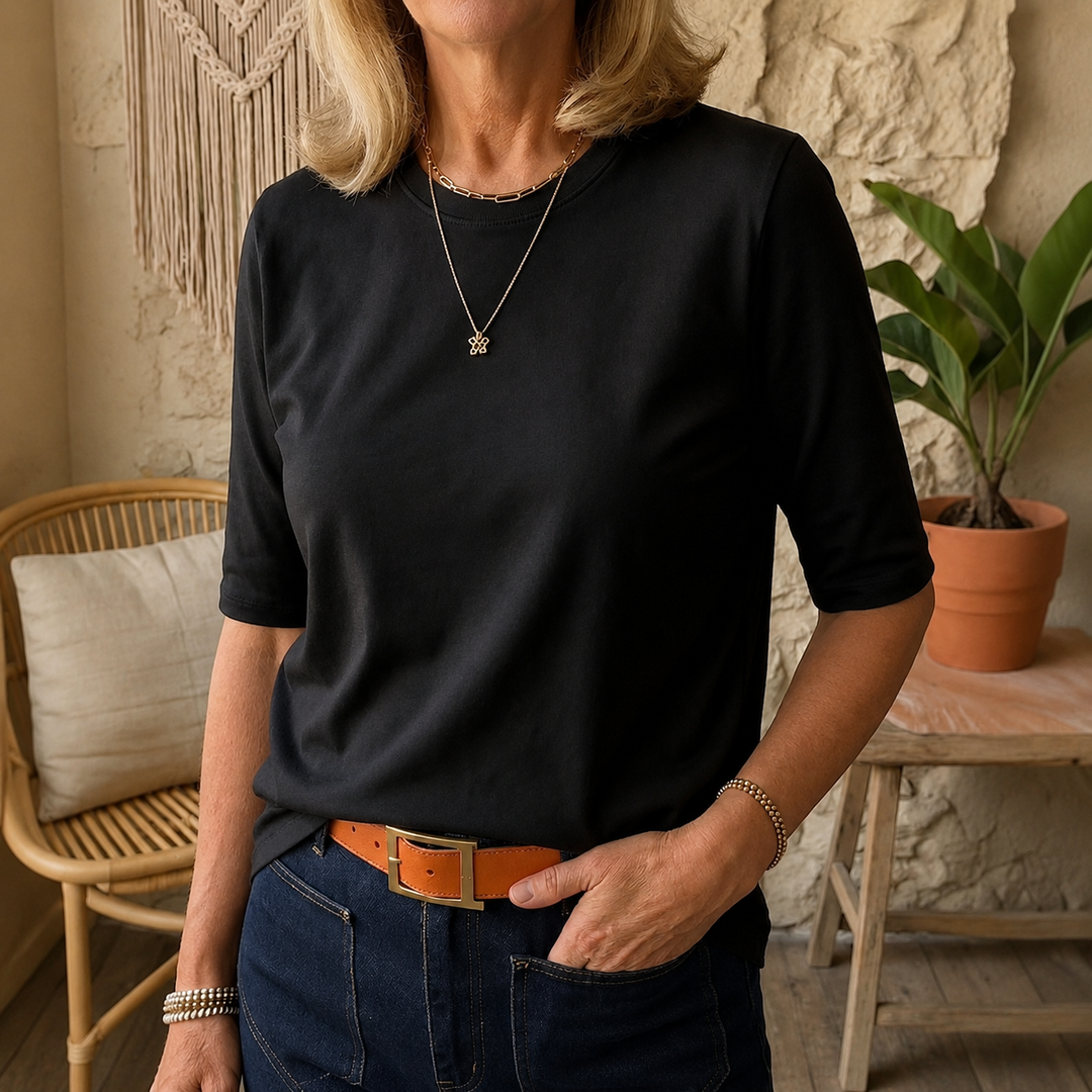 Comfort Coverage-T-shirt med længere halvlange ærmer