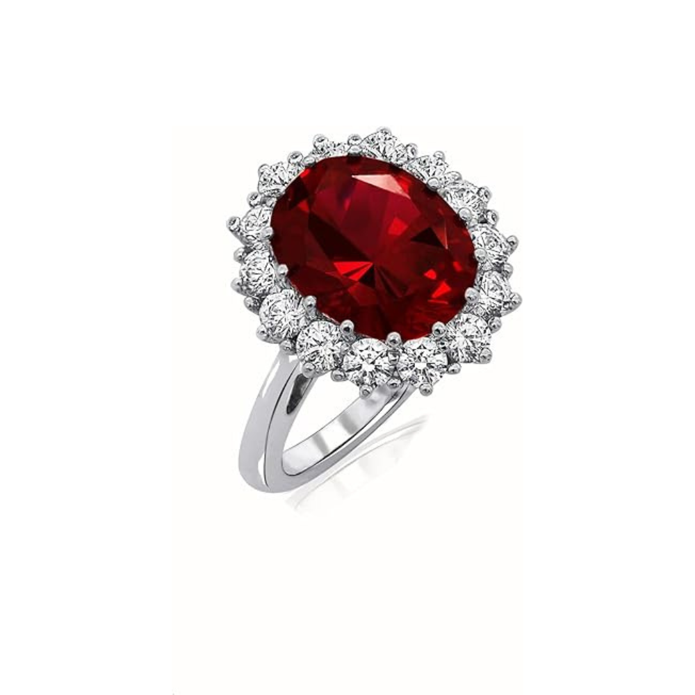 Elegant ring i hvidguld med rubinaccent