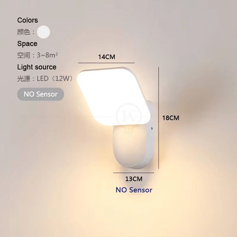 Intelligent LED-væglampe med bevægelsessensor