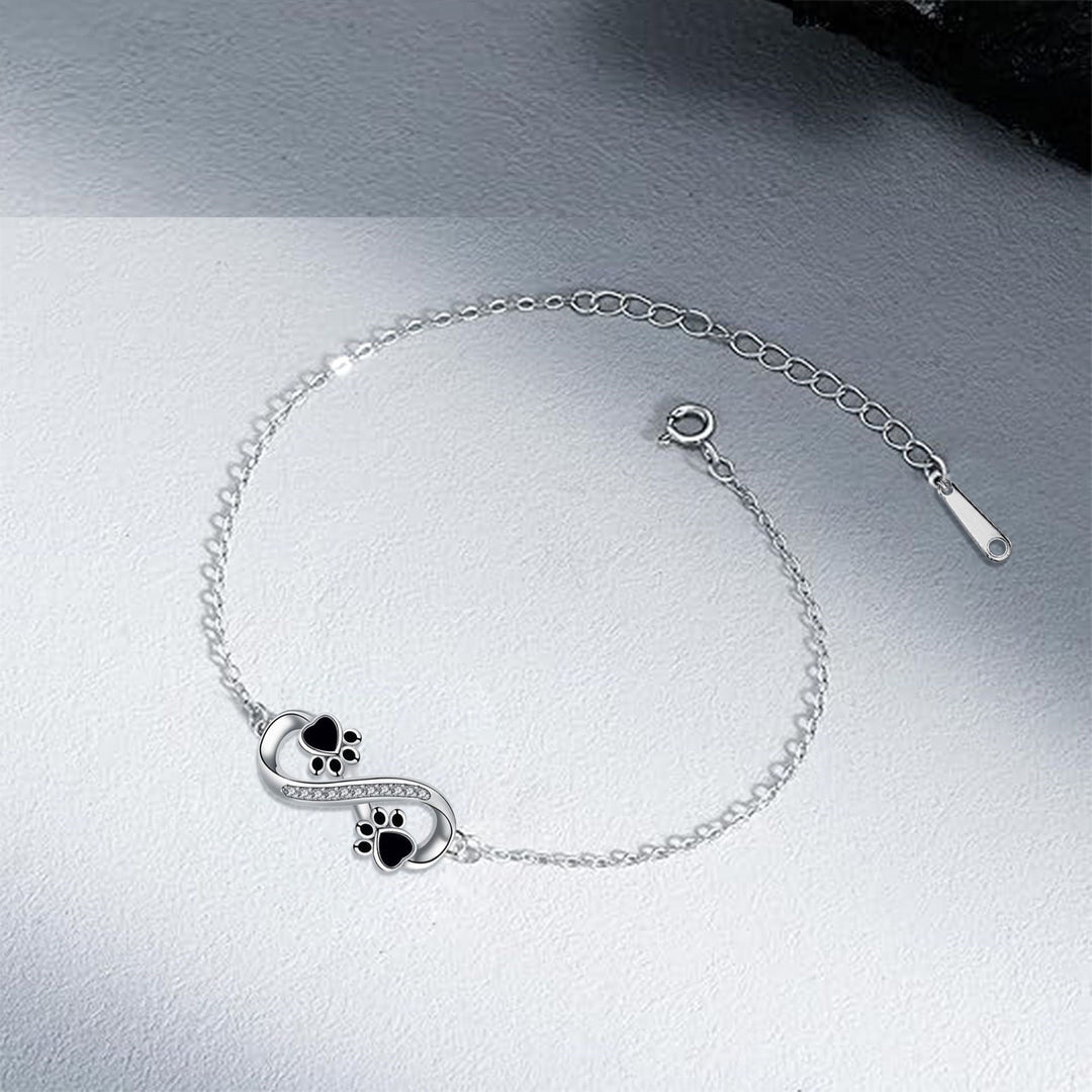 Uendelighedssymbol Vedhæng Kæledyr Pote Armbånd med Zirkonia