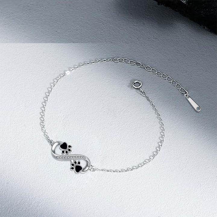Uendelighedssymbol Vedhæng Kæledyr Pote Armbånd med Zirkonia