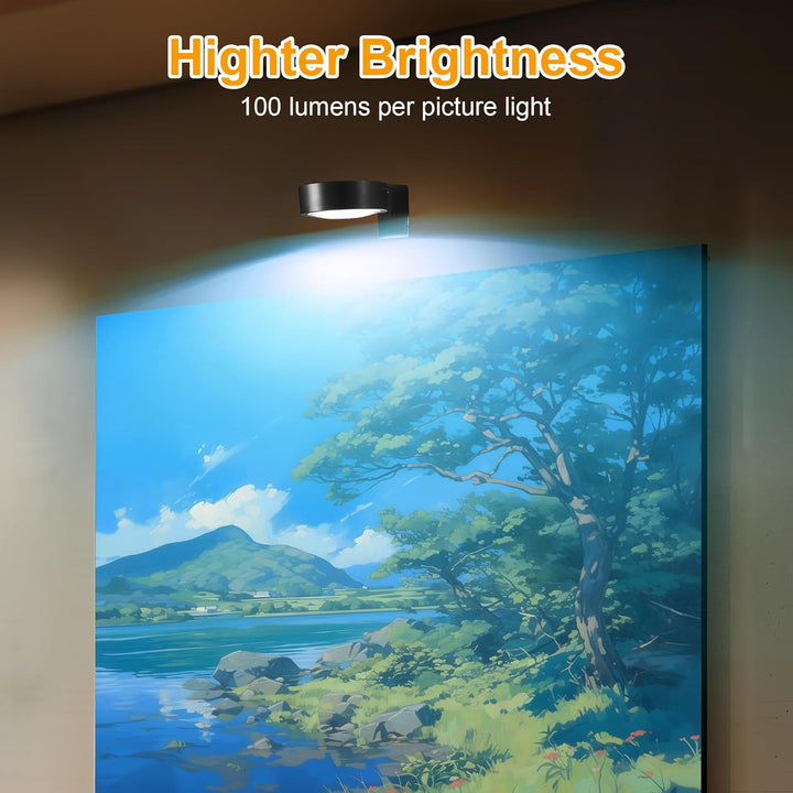 Justerbar magnetisk billedlampe | LED-touch & fjernbetjening, RGB/hvid, USB