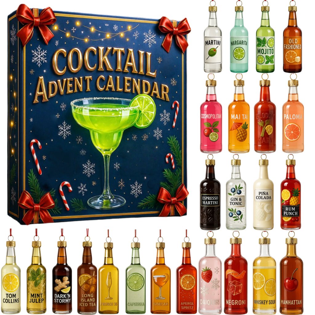 Festlig cocktail-julekalender med nedtælling