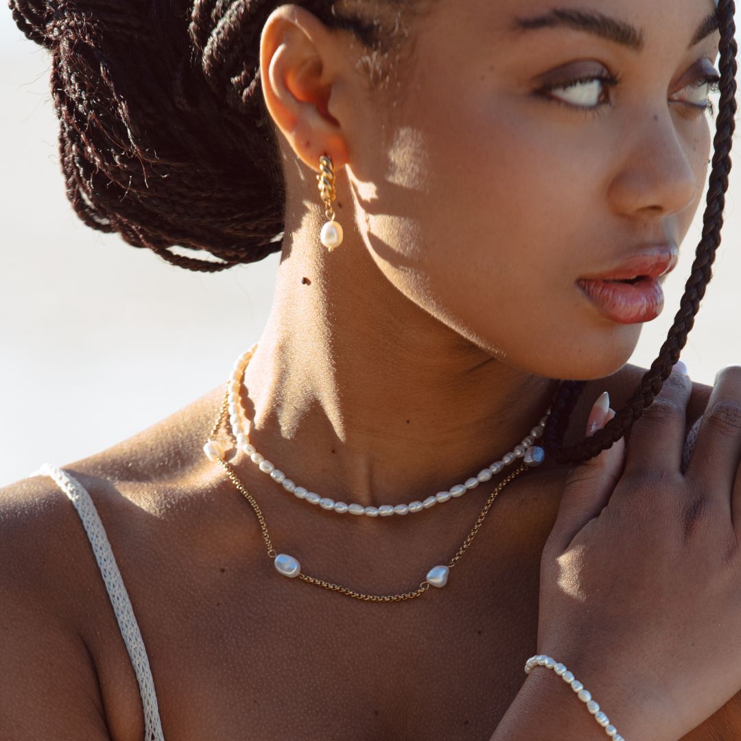 Ferskvandsperle choker - Amélie