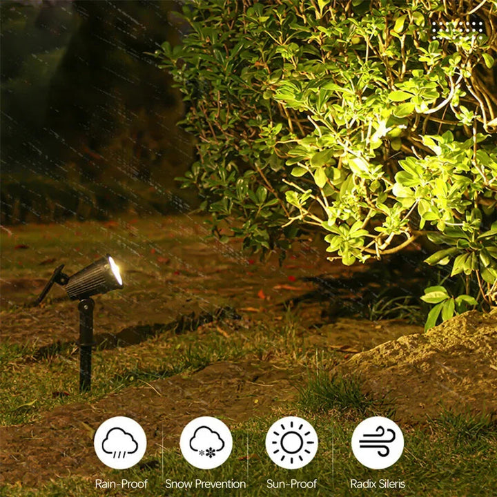 LED-havelampe med solcellereflektor og skumringssensor