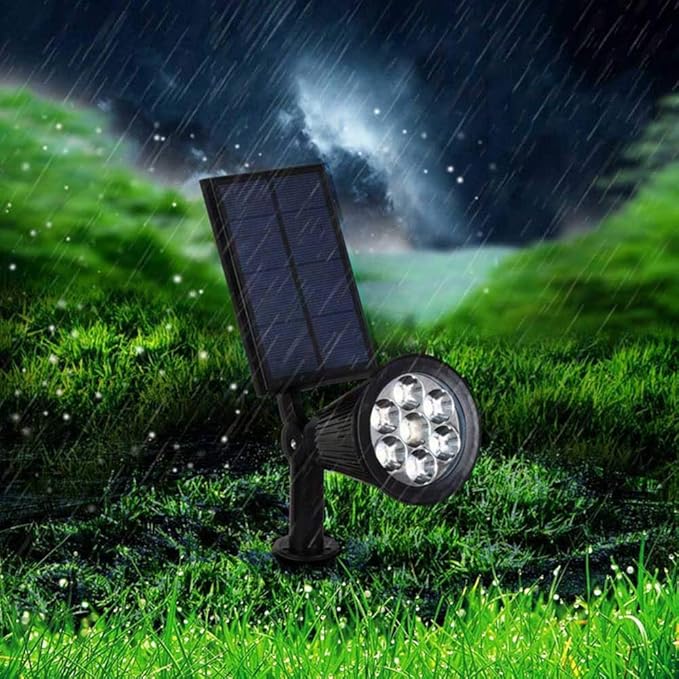 LED-havelampe med solcellereflektor og skumringssensor