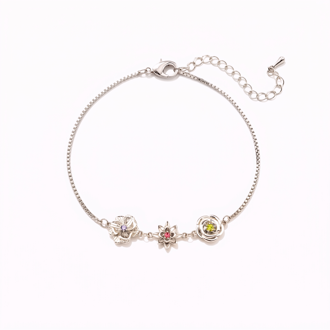 Fødselsblomst-armbånd - Én blomst pr. barn