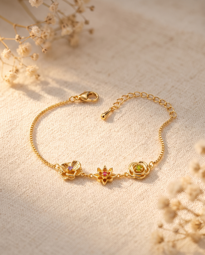 Fødselsblomst-armbånd - Én blomst pr. barn