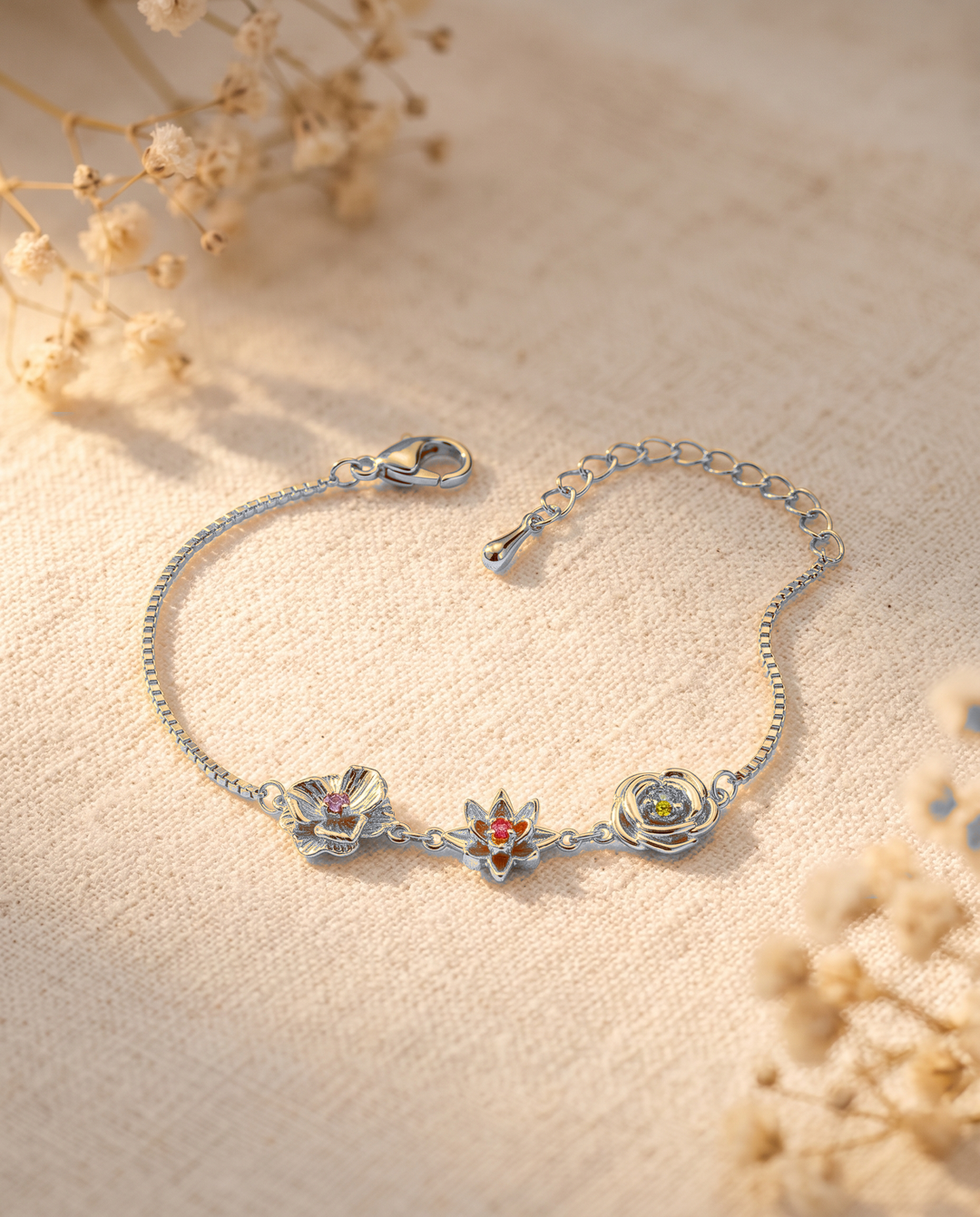 Fødselsblomst-armbånd - Én blomst pr. barn
